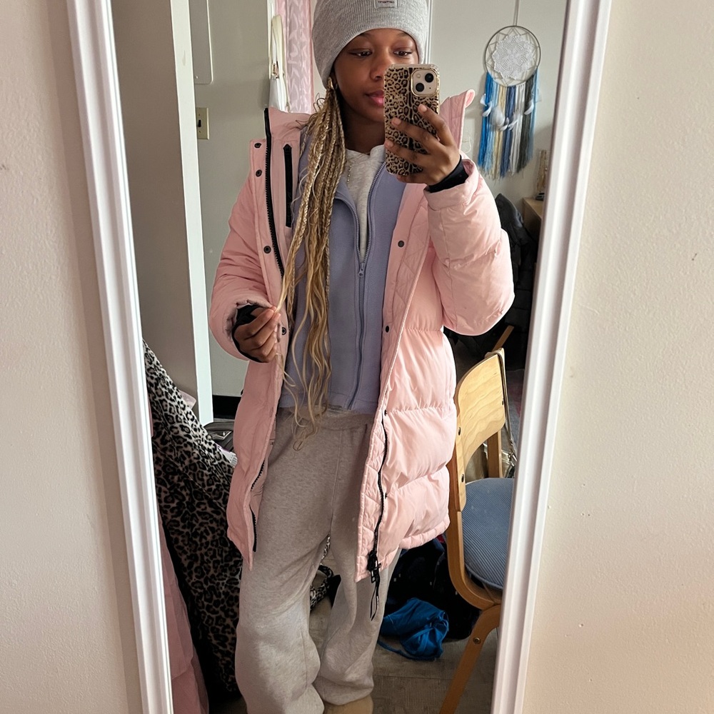 Aritzia Pink Puffer Jacket
